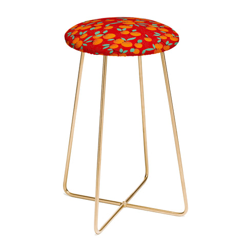 Mirimo Oranges on Red Counter Stool