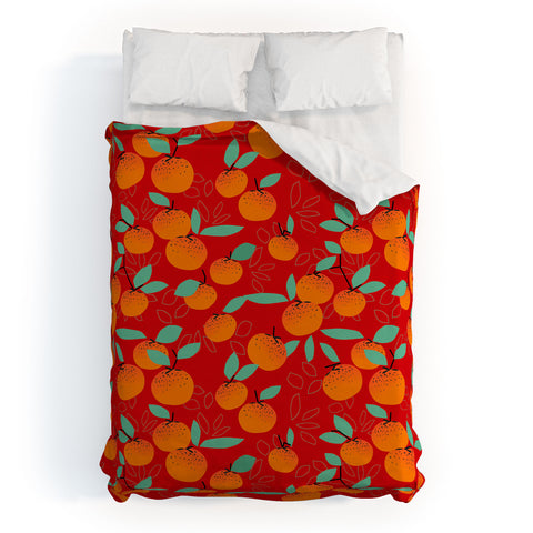 Mirimo Oranges on Red Duvet Cover