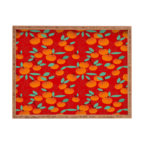 Mirimo Oranges on Red Rectangular Tray