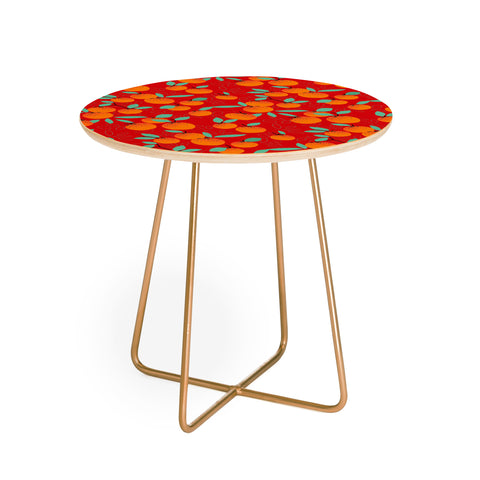 Mirimo Oranges on Red Round Side Table