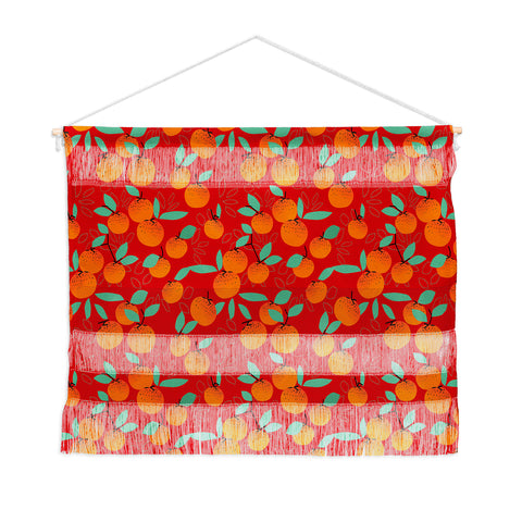 Mirimo Oranges on Red Wall Hanging Landscape