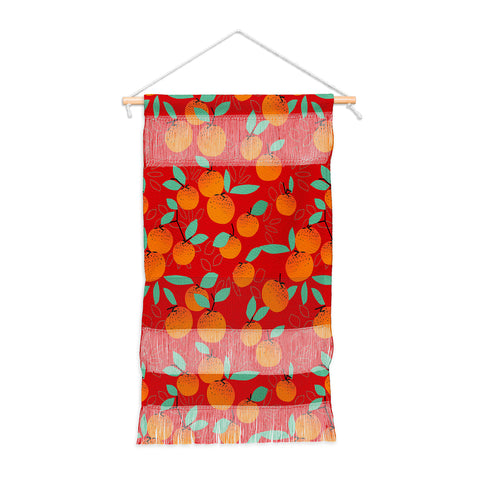 Mirimo Oranges on Red Wall Hanging Portrait