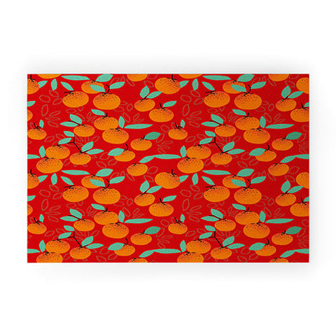 Mirimo Oranges on Red Welcome Mat
