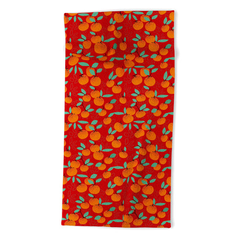 Mirimo Oranges on Red Beach Towel