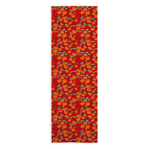 Mirimo Oranges on Red Yoga Towel