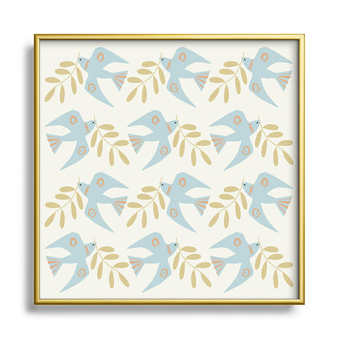 Mirimo Peace Doves Metal Square Framed Art Print