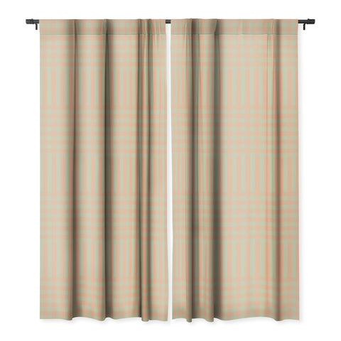 Mirimo Peach and Pistache Gingham Blackout Window Curtain
