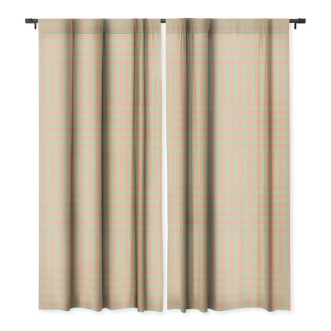 Mirimo Peach and Pistache Gingham Blackout Window Curtain
