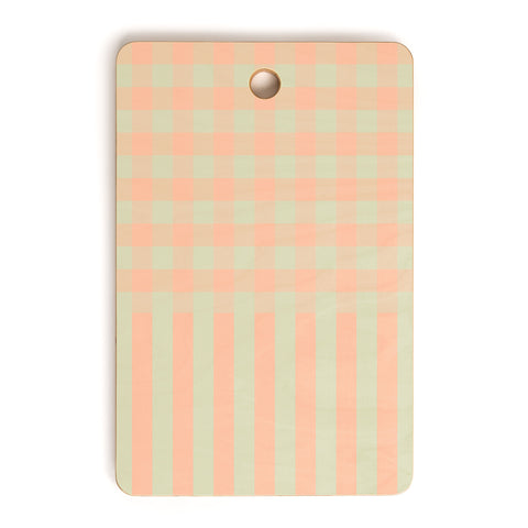 Mirimo Peach and Pistache Gingham Cutting Board Rectangle