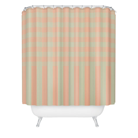 Mirimo Peach and Pistache Gingham Shower Curtain