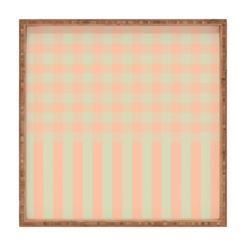 Mirimo Peach and Pistache Gingham Square Tray