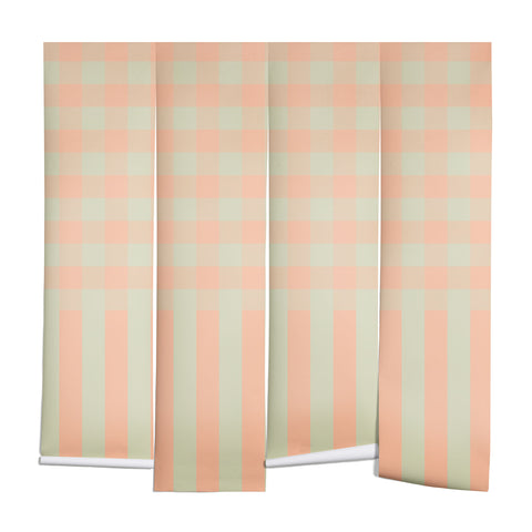 Mirimo Peach and Pistache Gingham Wall Mural