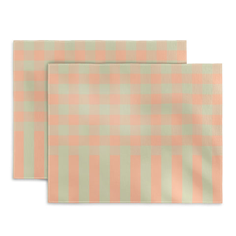 Mirimo Peach and Pistache Gingham Placemat