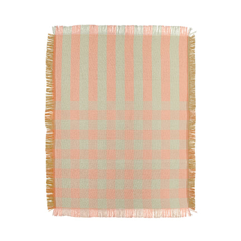 Mirimo Peach and Pistache Gingham Throw Blanket