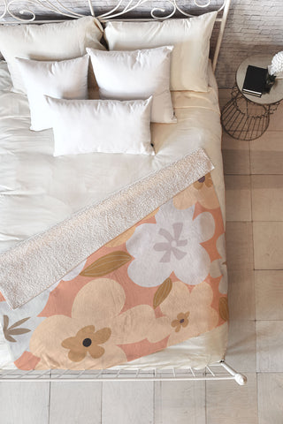 Mirimo Peachy Blooms Fleece Throw Blanket