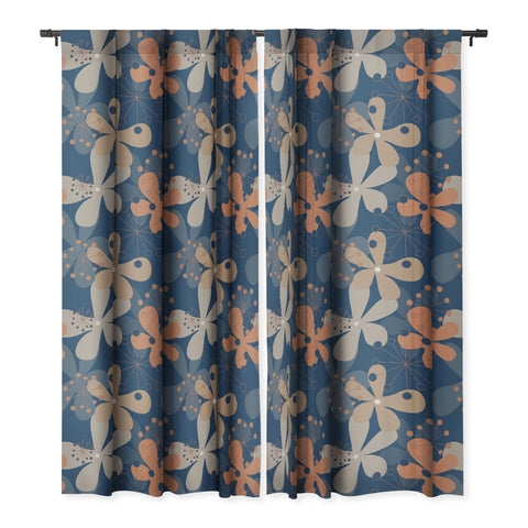 Mirimo PopBlooms Blue Blackout Window Curtain