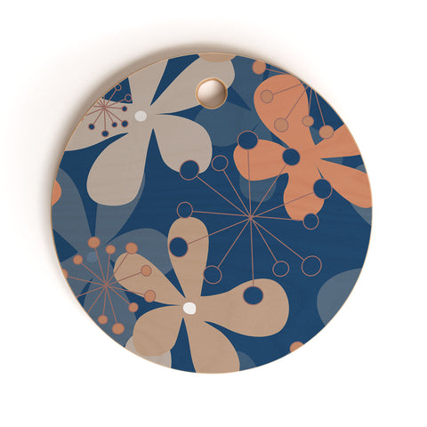 Mirimo PopBlooms Blue Cutting Board Round