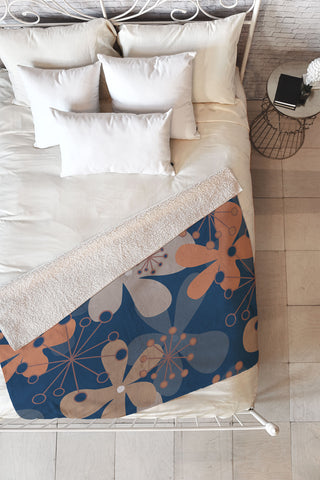 Mirimo PopBlooms Blue Fleece Throw Blanket