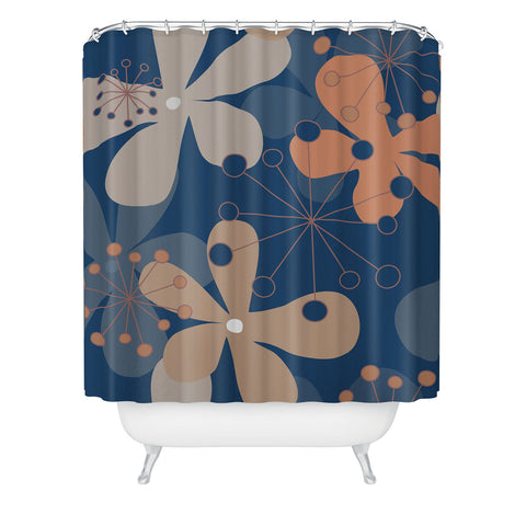 Mirimo PopBlooms Blue Shower Curtain