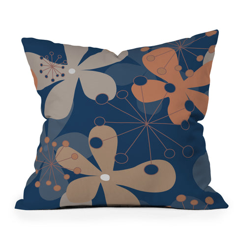 Mirimo PopBlooms Blue Throw Pillow