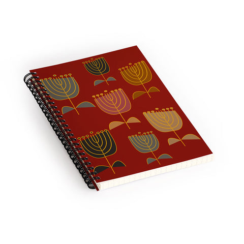 Mirimo Precious Blooms Crimson Spiral Notebook
