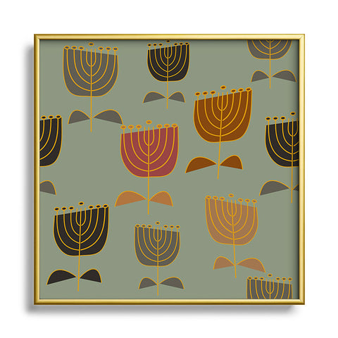 Mirimo Precious Blooms Sage Metal Square Framed Art Print