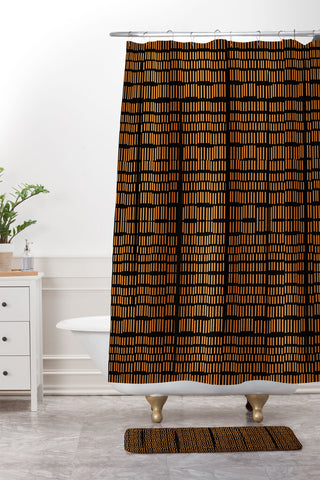 Mirimo Primitiva Ocra Cloth Shower Curtain And Mat