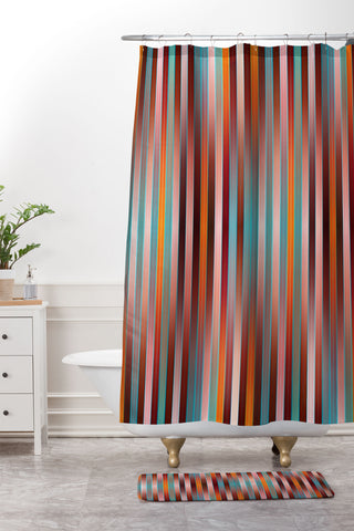 Mirimo Reflection Stripes Shower Curtain And Mat