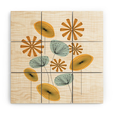 Mirimo Retro Floral Bunch Wood Wall Mural