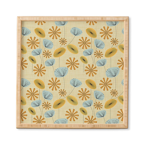 Mirimo Retro Floral Yellow Framed Wall Art