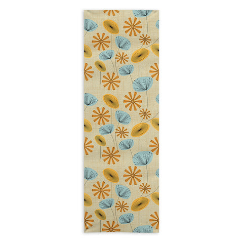 Mirimo Retro Floral Yellow Yoga Towel