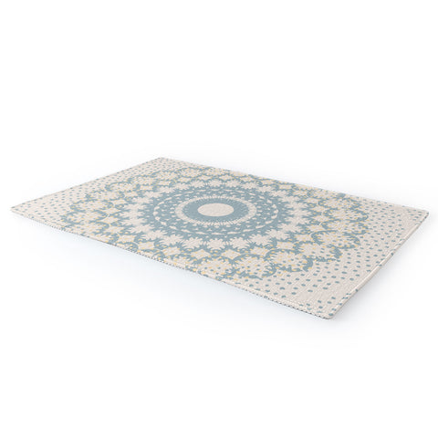 Mirimo Rustic Mandala Light Blue Area Rug