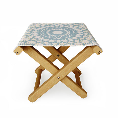 Mirimo Rustic Mandala Light Blue Folding Stool