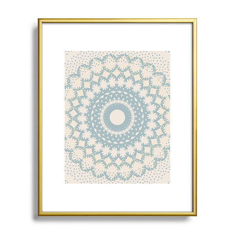 Mirimo Rustic Mandala Light Blue Metal Framed Art Print