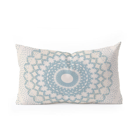 Mirimo Rustic Mandala Light Blue Oblong Throw Pillow
