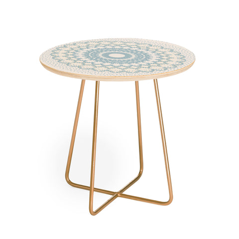 Mirimo Rustic Mandala Light Blue Round Side Table