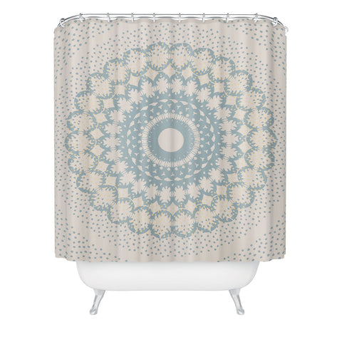 Mirimo Rustic Mandala Light Blue Shower Curtain