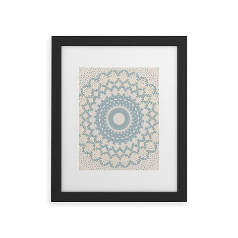 Mirimo Rustic Mandala Light Blue Framed Art Print