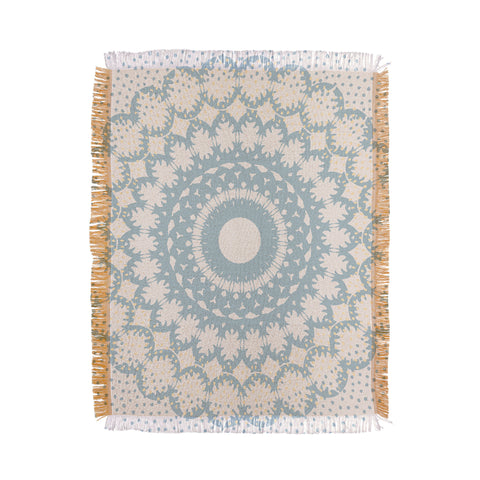 Mirimo Rustic Mandala Light Blue Throw Blanket