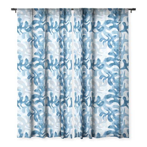 Mirimo Shibori Indigo Sheer Window Curtain