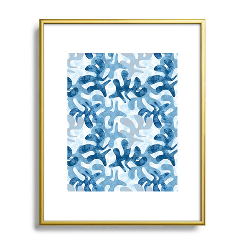 Mirimo Shibori Indigo Metal Framed Art Print