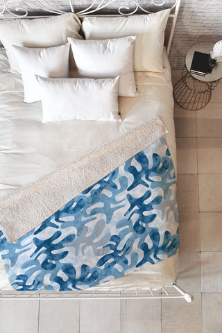 Mirimo Shibori Indigo Fleece Throw Blanket