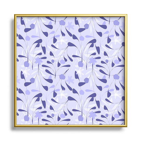 Mirimo Spring Sprouts Very Peri Metal Square Framed Art Print