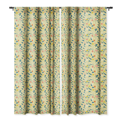 Mirimo Spring Sprouts Yellow Blackout Window Curtain