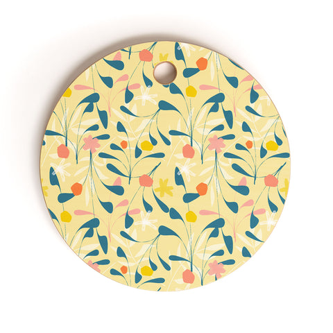 Mirimo Spring Sprouts Yellow Cutting Board Round