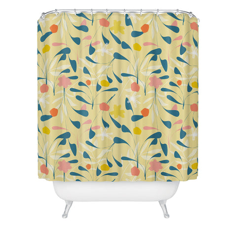 Mirimo Spring Sprouts Yellow Shower Curtain