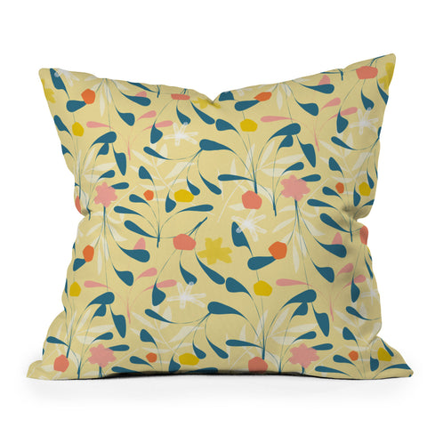 Mirimo Spring Sprouts Yellow Throw Pillow