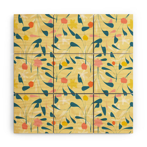 Mirimo Spring Sprouts Yellow Wood Wall Mural