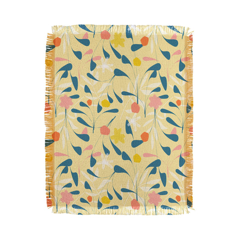 Mirimo Spring Sprouts Yellow Throw Blanket