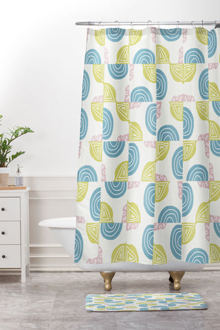 Mirimo Spring Tiles Shower Curtain And Mat